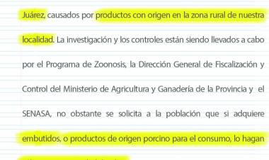Comunicado de la Dirección de Bromatología, Higiene y Control Ambiental.