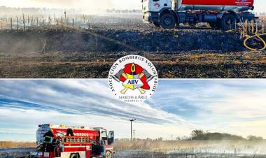 Incendio en un campo entre Gral. Roca y Marcos Juárez.